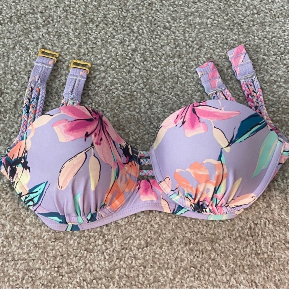 Xhilaration Purple Strapless Swimsuit Top
